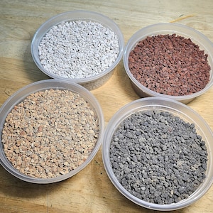 Terrarium Gravel Variety Pack Sample - Explore Four Natural Textures & Colors - Lava Rock Pumice Calcined Clay