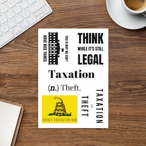 Anti Libéral Anarchiste Libertaire Sticker feuille Républicaine Liberté La Taxation Est Un Vol