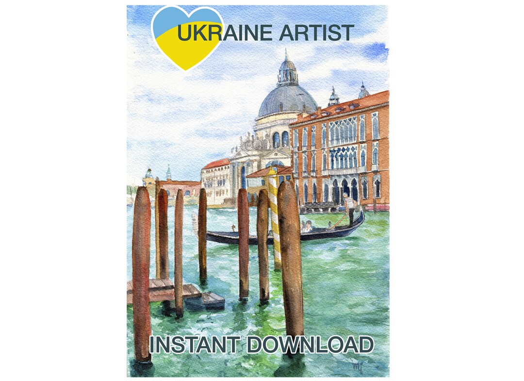 Venice Illustration Ukraine Artist Olha Mi Corazon Ukraine Etsy