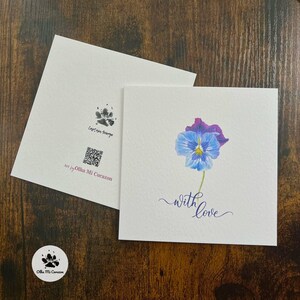 Tarjeta de cumpleaños con flores - Tarjeta del Día de la Madre - Tarjeta de felicitación con flores con amor - Tarjeta de felicitación para ella - Tarjeta de flores con acuarela del artista