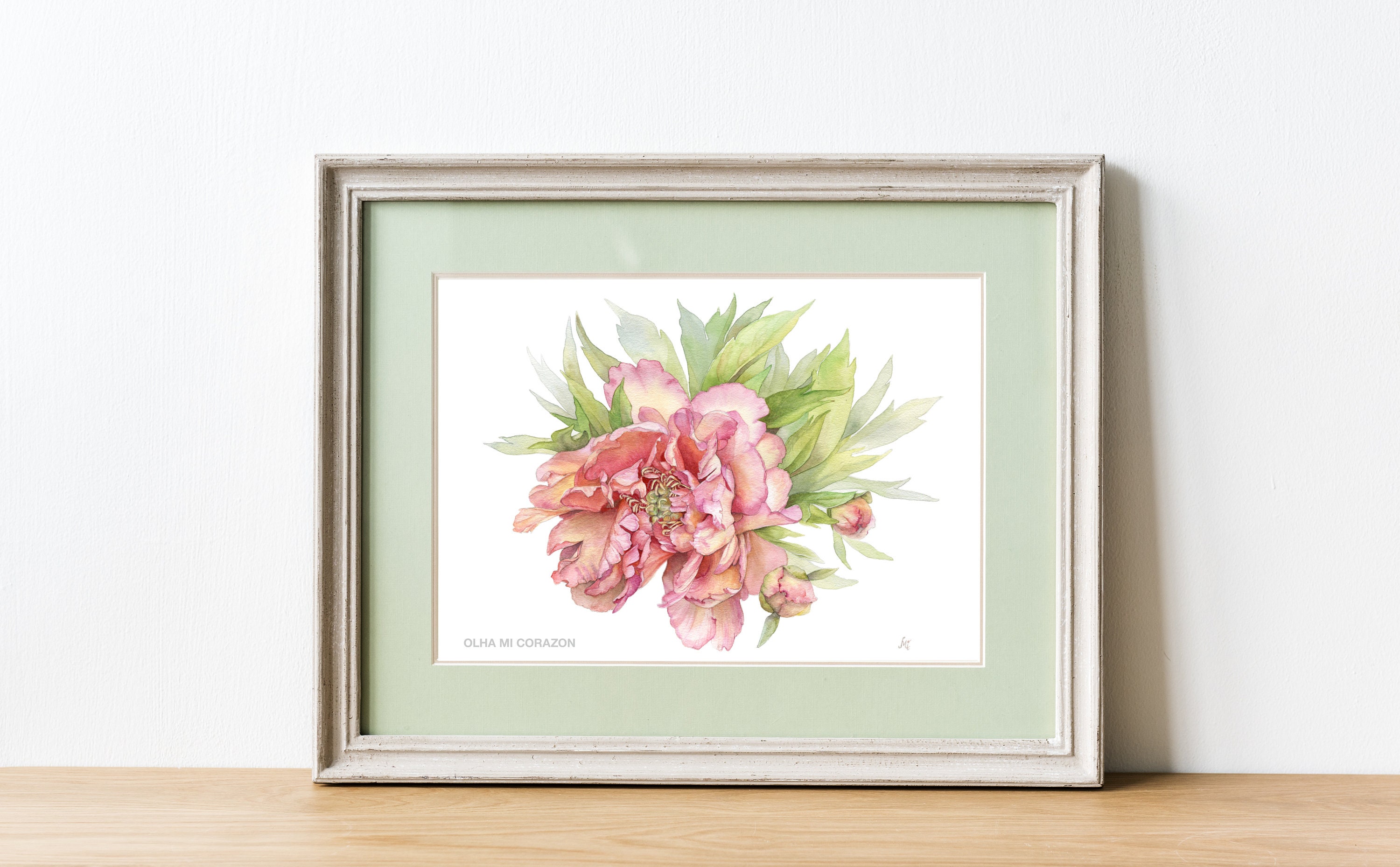 Peony. Artist Olha Mi Corazon. Botanical Print From Watercolor Etsy