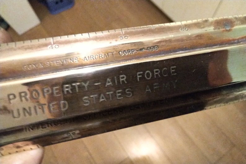 Usafa Ruler US Army Air Force Rolling Ruler in Brass, by Cox Stevens Aviation in ...