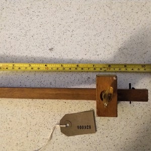 Cabinet makers marking gauge in beechwood and in very good condition.  Refinished but showing some signs of prior use.
