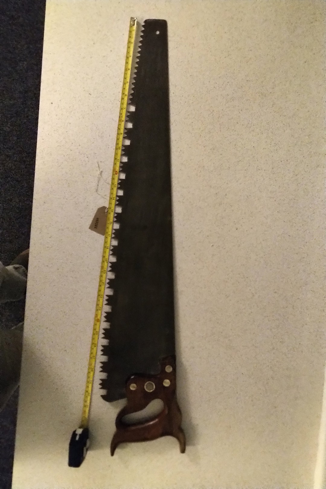 Very Large English Handsaw Sharpened to Crosscut Originally Used for