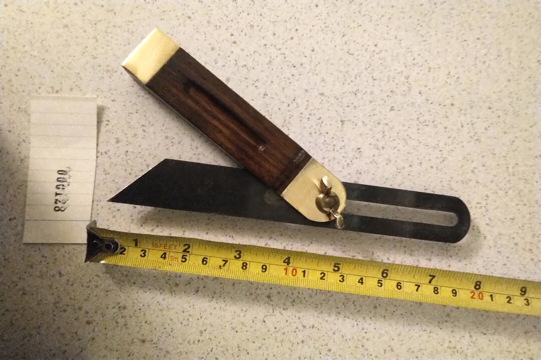 Carpenters Sliding Bevel Gauge With Brass Fittings and Wallnut Etsy