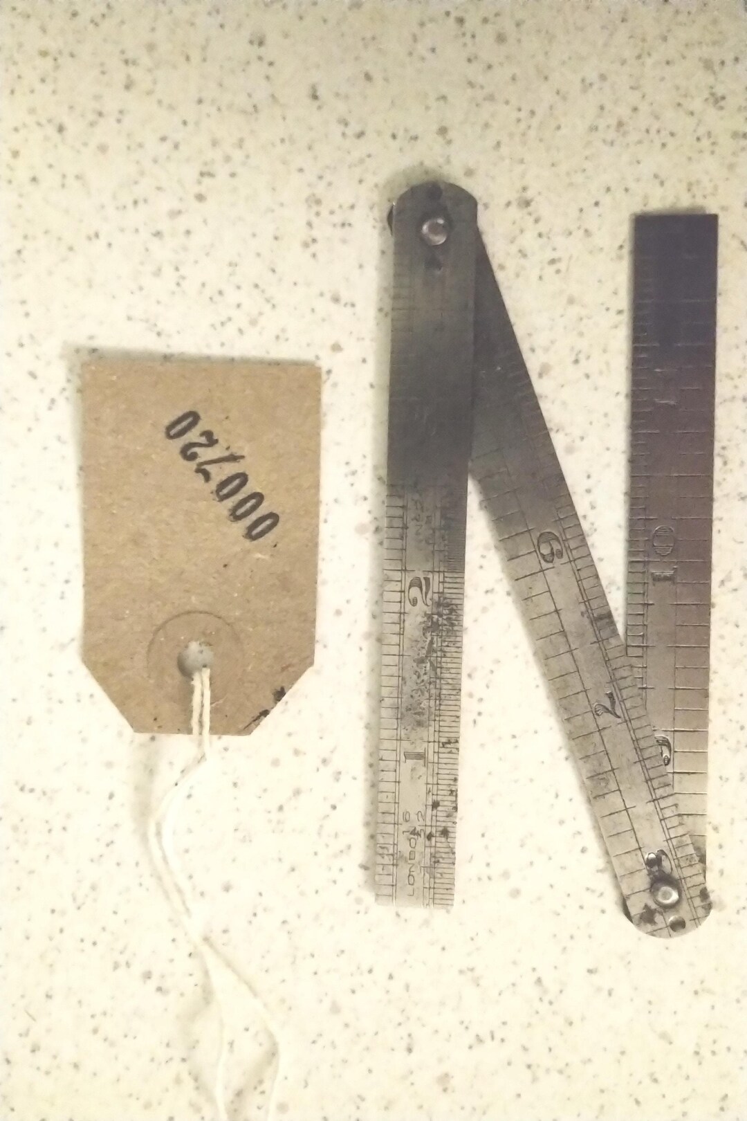 One Foot Extendable Ruler Vintage 1 Foot Folding Metal Ruler by Unknown Maker in Very Good ...