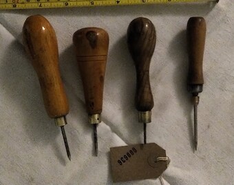 Prickers, punches for card or leather. Cleaned and sharpened ready for use.