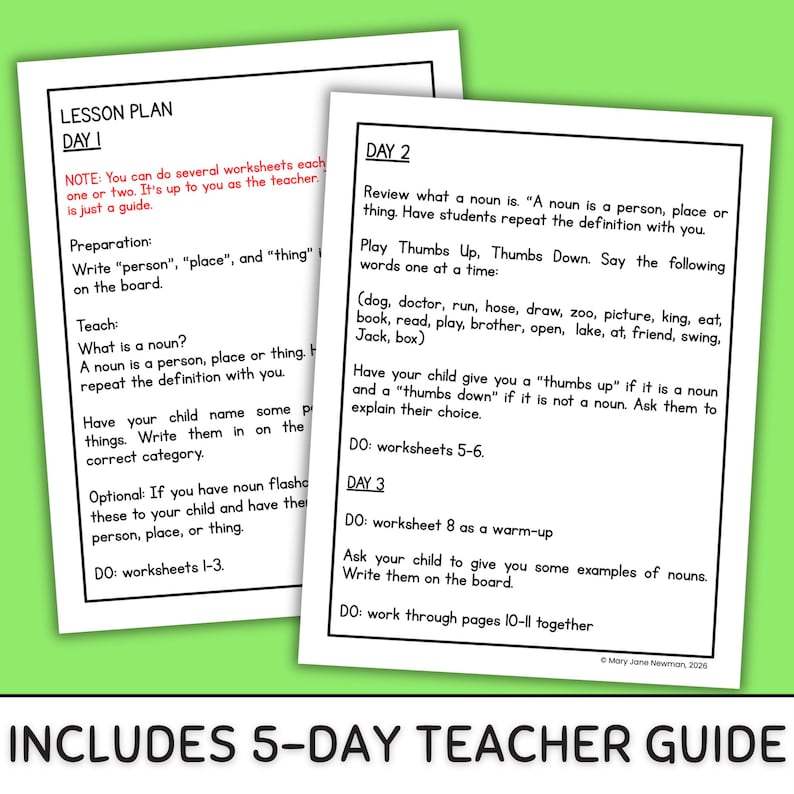 First Grade Common and Proper Noun Worksheets With Answer Key and ...