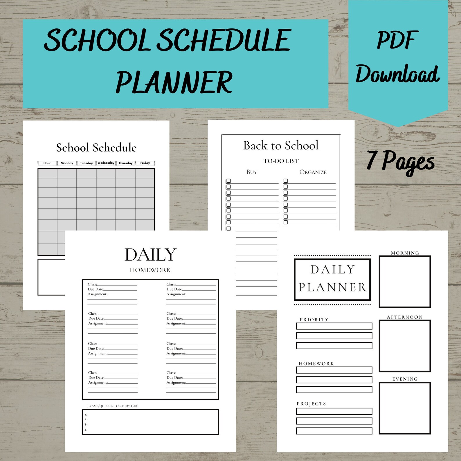 School Organizer for Students Printable School Planner Class - Etsy