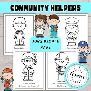 Community Helpers Coloring Pages: Kids&#39; Career Exploration (Digital Download)