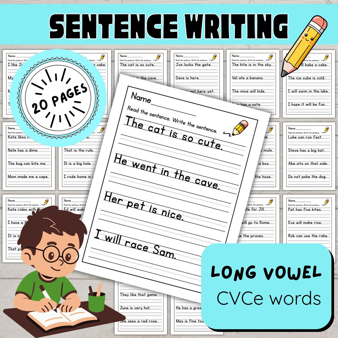 Cvce R Reading Sentences Sentence Writing Worksheet, Cvce Words, Homeschool Printables for ...
