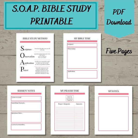 Printable SOAP Bible Study – Sermon & Prayer Notes (PDF Download)