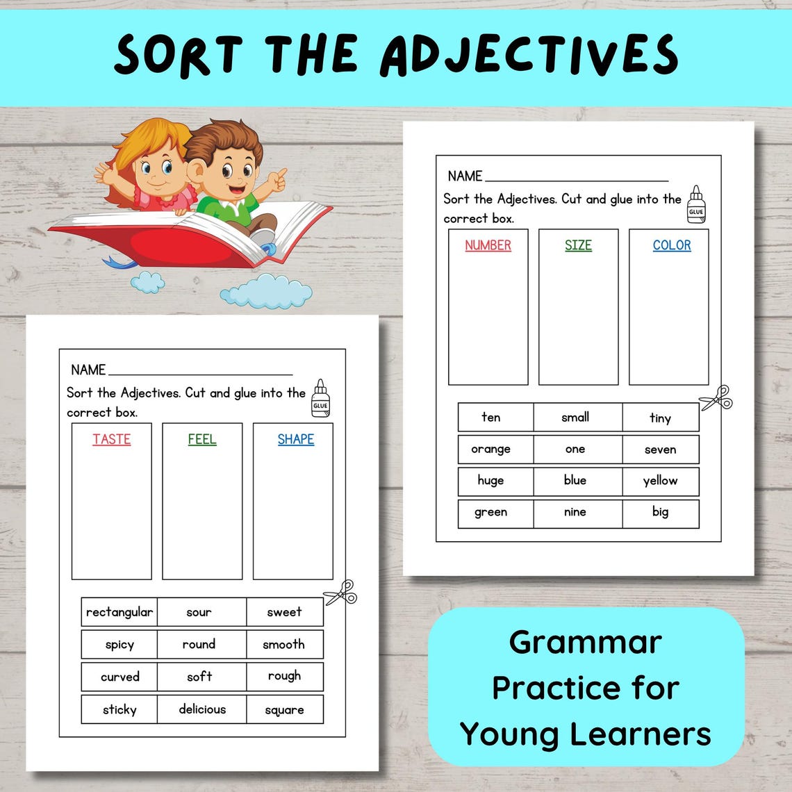 Adjectives Worksheets: 2nd Grade Grammar Practice (digital Download) - Etsy