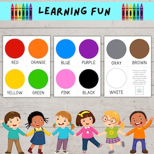Preschool Color Flash Cards: Printable Learning for Kids (digital ...