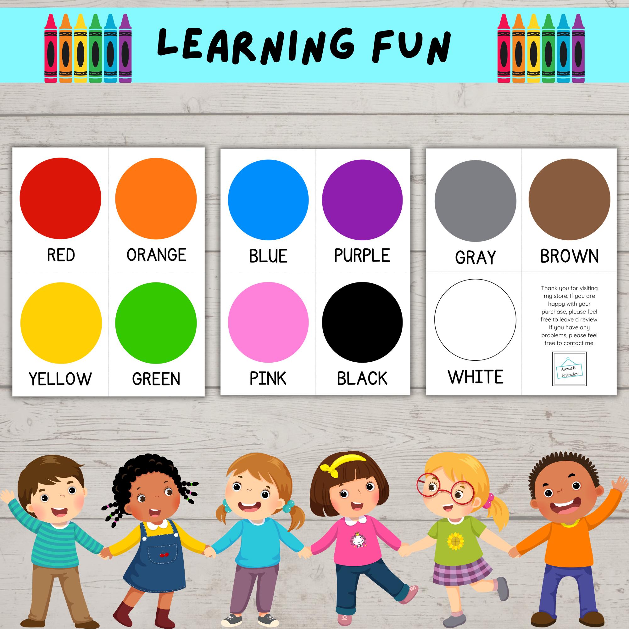 Preschool Color Flash Cards: Printable Learning for Kids (digital ...