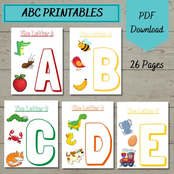 abc worksheets 26 page pdf download alphabet practice etsy