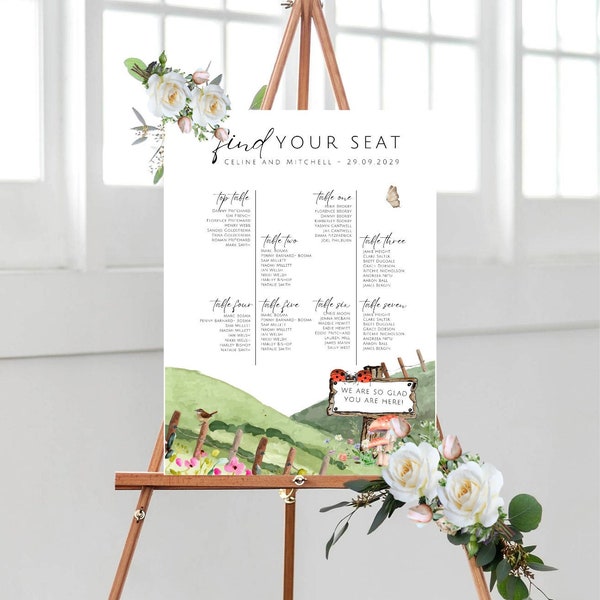 Country Festival Table Plans, Rustic Wedding Reception Stationery, Woodland Wedding Seating Plan, Mushroom Wedding Menu, Forest Table Number