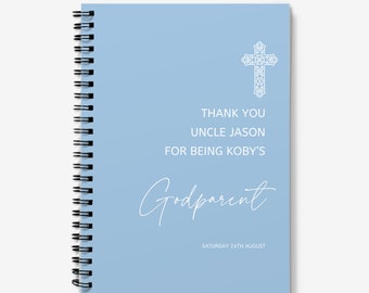 Personalized Godparent Notebook: Christening Gift, Baptism Thank You