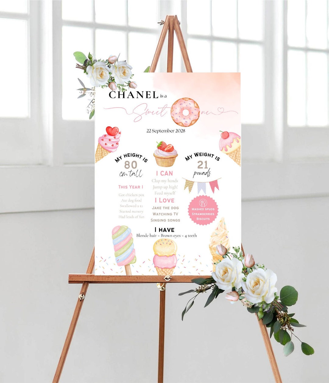 Sweet One 1st Birthday Party Sign, She's a Sweet One 1st Birthday Party ...