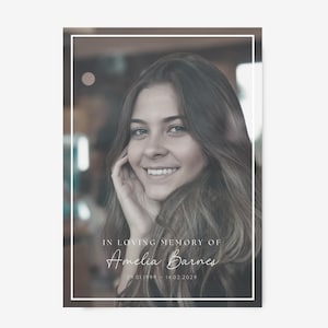 Personalised Photo Funeral Program, Modern Eulogy Memorial Booklet (Printed or Digital)
