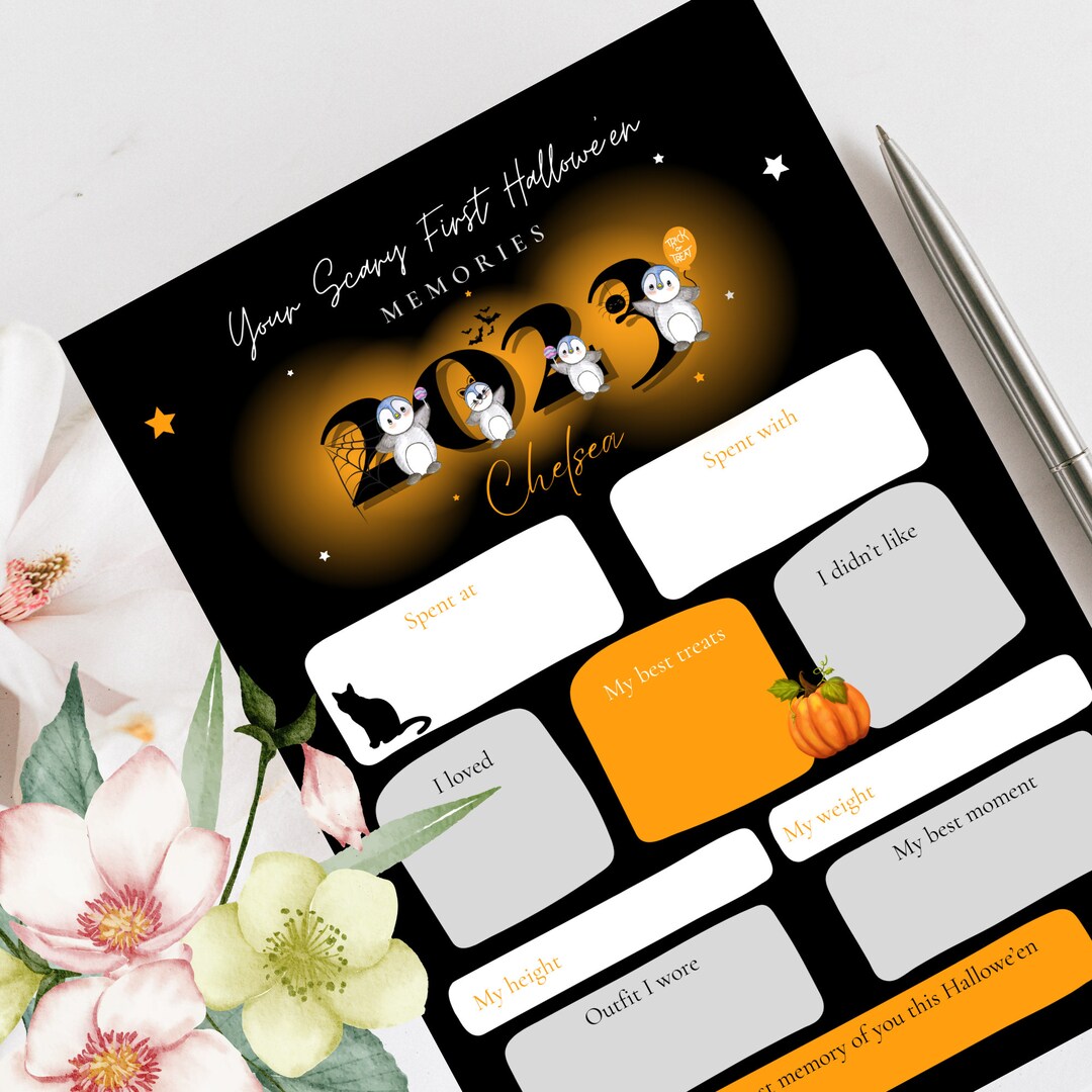 Baby's First Hallowe'en Milestone Card 1st Halloween Etsy