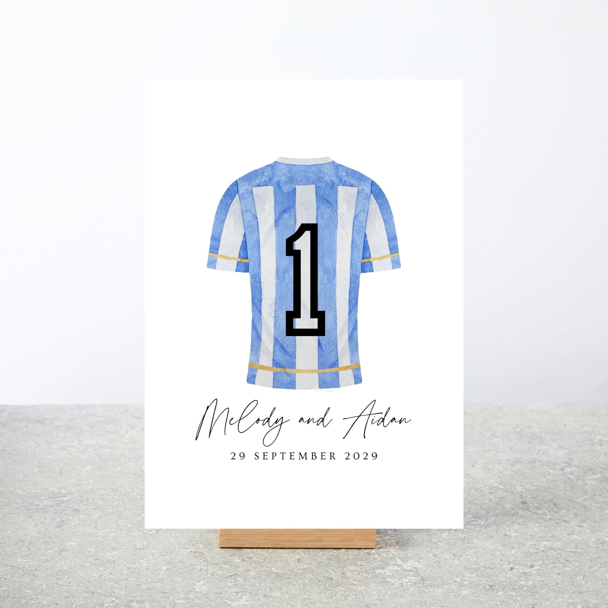 Football Shirt Wedding Table Plan Sign, Personalised Footie Dream Team ...