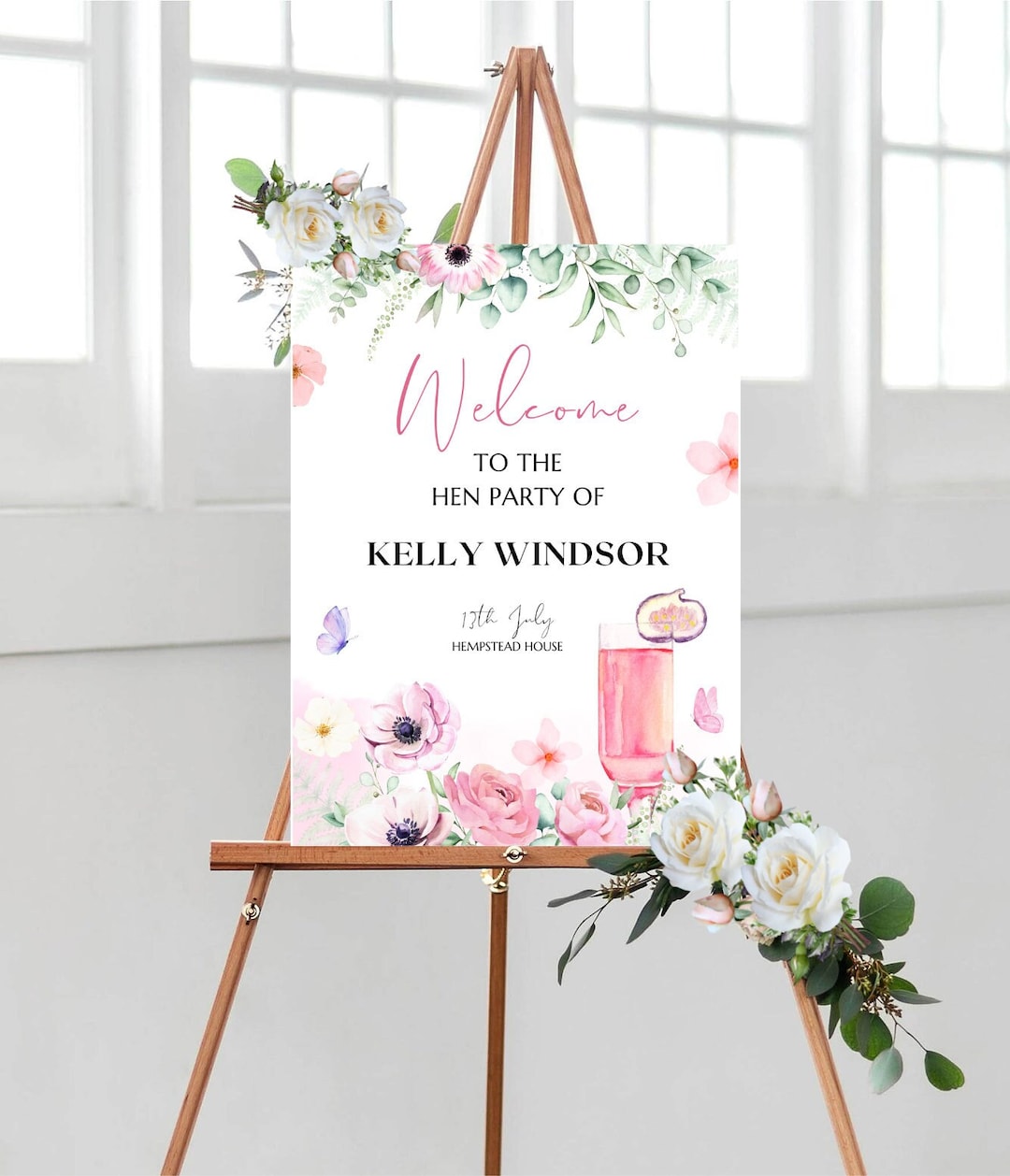 Hen Party Entrance Display Sign, Petals & Prosecco Hen Night ...