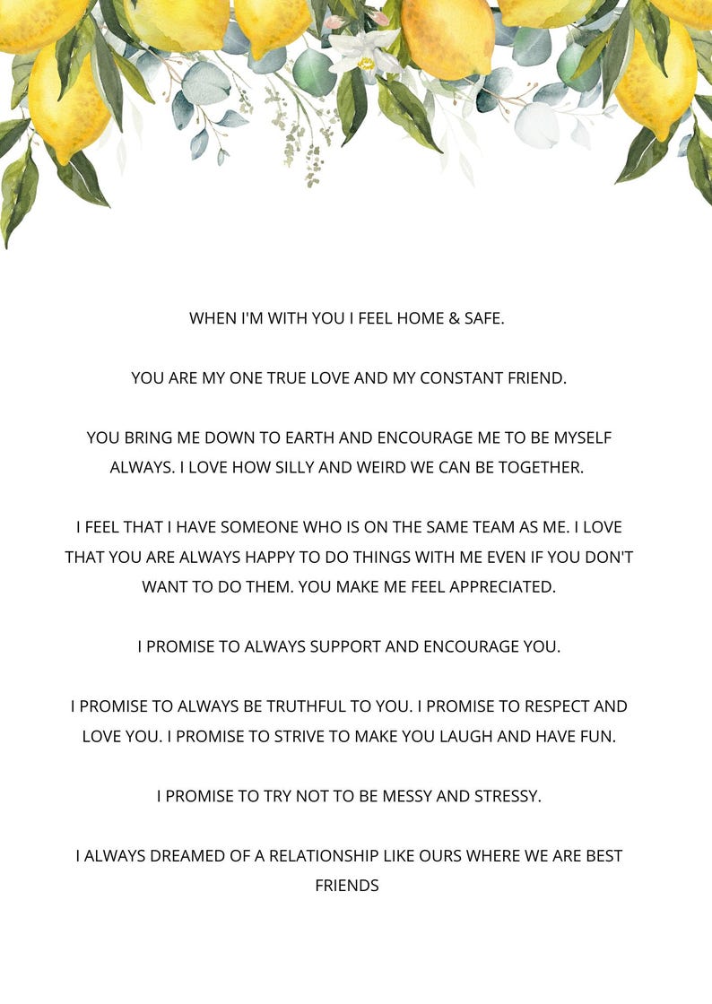Lemons Wedding Order of Service Booklet: Modern Citrus Ceremony Program ...