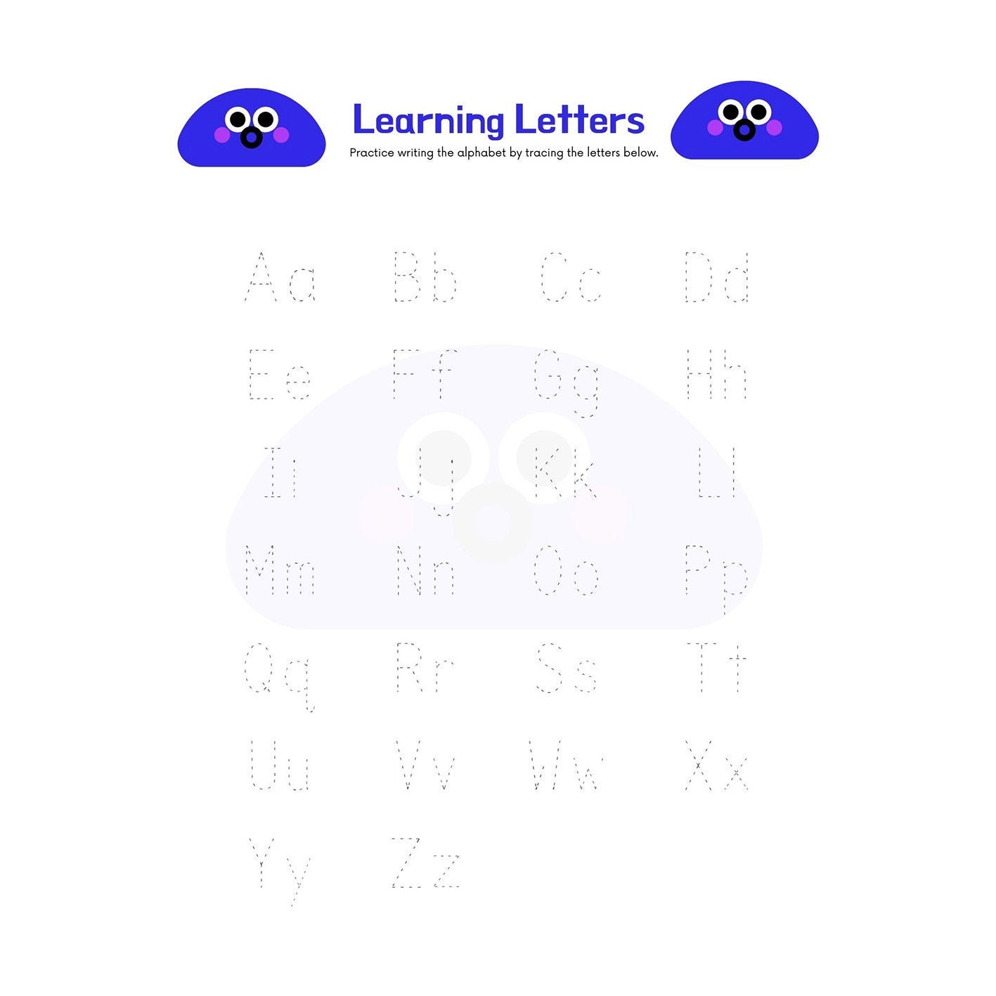 alphabet traceable letters a4 printable pdf digital etsy