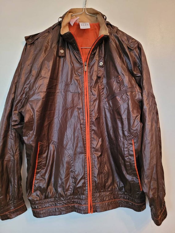 Adidas Brown Wet Look Jacket. - Etsy