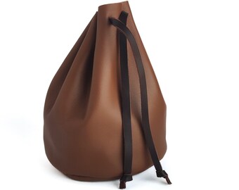 Simple Large Leather Dice Bag, Handmade Drawstring Pouch, RPG Accessory, DnD Gift, Gamer Fashion, Elegant Dice Storage, Tabletop Organizer