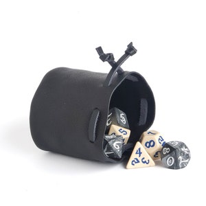 Leather Dice Bag, Small Dice Pouch, Coin Purse, Drawstring Container, Nerdy Gifts for Gamer, TTRPG Accessory, Handmade Bag, Leather Pouch