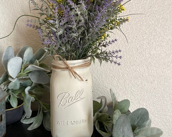 mason jar with florals