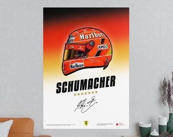 Michael Schumacher Scuderia Ferrari Helmet F2004 World Champion F1 Poster Print