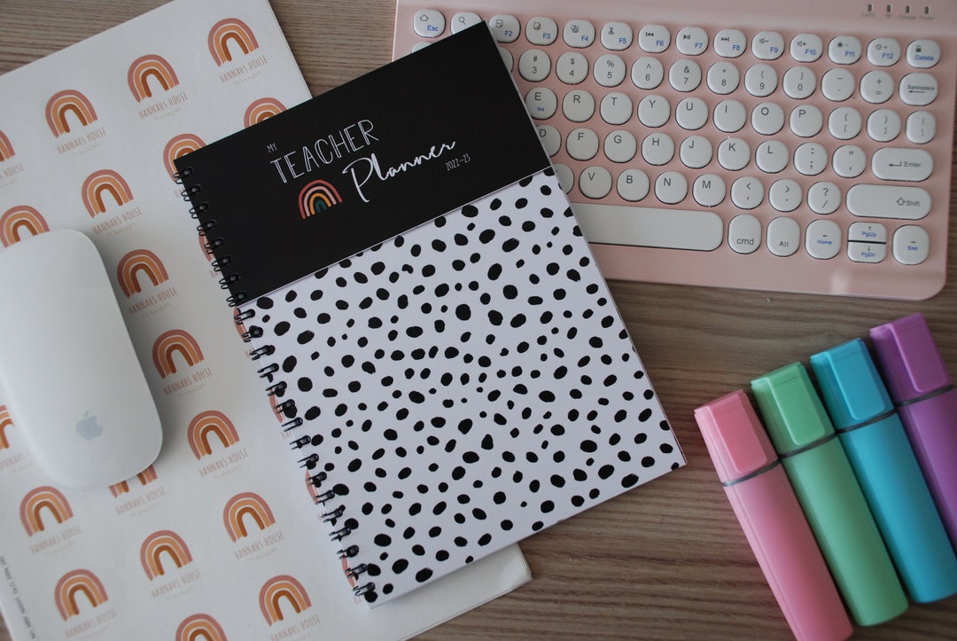 My Teacher Planner 2223 A5 & Black and White Etsy