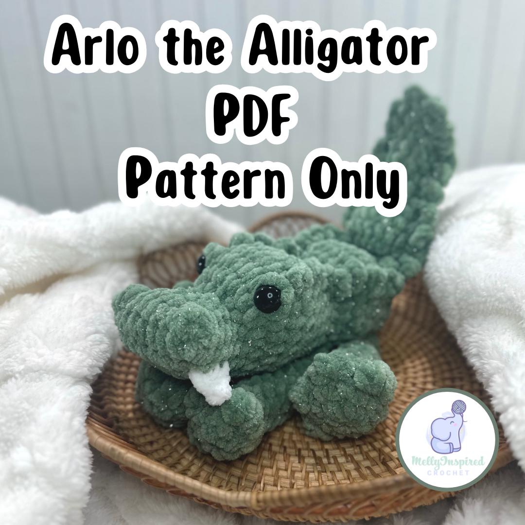 30 Alligator Crochet Patterns for Handmade Gifts, Nursery Decor, and Playful Amigurumi 34 Arlo the Teeny Baby No-Sew Alligator Pattern