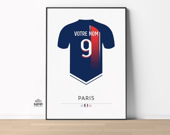 ᐒᐈ Affiche Personnalisée FOOT ᮺ Poster de Foot Personnalisable ᮺ Affiche Cadeau de Football Prénom Enfant ᮺ Foot Décoration ᮺ 23/24