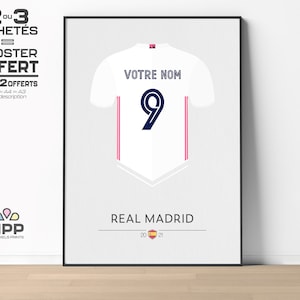 R. MADRID | 20-21 | Customizable Name & Number - Flocking Football Shirt - Minimalist Poster - Poster