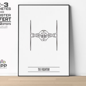 TIE FIGHTER | Star Wars - Line Art Poster minimalista - Oggettistica per la casa - Poster - Film - TV