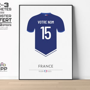 ᐒᐈ Personalized Poster Rugby FRANCE 2023 ᮺ Personalized Rugby Poster ᮺ Poster Rugby Gift First Name Child ᮺ Rugby Decoration