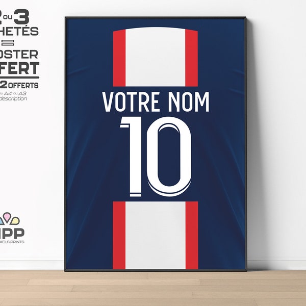 ᐒᐈ Affiche Personnalisée FOOT ᮺ Poster de Foot Personnalisable ᮺ Affiche Cadeau de Football Prénom Enfant ᮺ Foot Décoration ᮺ Dom.