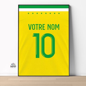 ᐒᐈ Personalized NANTES Poster ᮺ Customizable Football Poster ᮺ Football Gift Poster Child First Name ᮺ Football Decoration ᮺ 22/23