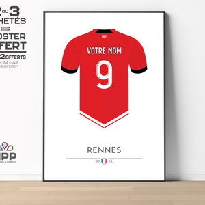 ᐒᐈ Personalized RENNES Poster ᮺ Customizable Football Poster ᮺ Football Poster First Name Gift ᮺ Football Decoration ᮺ