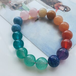 Agate Bracelet | Multi-colored Agate Bracelet | Natural Gemstone Bracelet | Beaded Bracelet | Mens Gift | Womens Gift