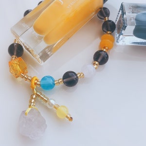 Bracciale Ossidiana Nera / Vetro Vulcanico / Bracciale Cristallo Naturale / Bracciale Perline / Bracciale Charm / Regalo Donna