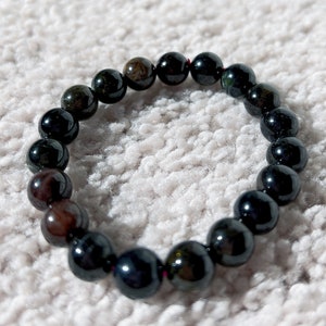 Pulsera de turmalina / Pulsera de turmalina verde / Pulsera de piedras preciosas naturales / Pulsera de cuentas / Pulsera de cuentas de 9 mm / Regalo para hombres / Regalo para mujeres