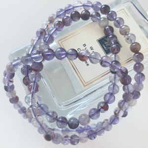 Phantom Amethyst Bracelet | Beaded Bracelet | Natural Crystal Bracelet | Wrap Bracelet | 5mm Bead Bracelet | Mens Gift | Womens Gift