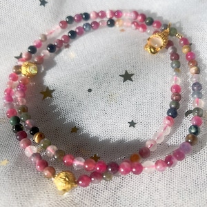Multi-colored Tourmaline Bracelet | Natural Gemstone Bracelet | Wrap Bracelet | Beaded Bracelet | Charm Bracelet | Baby Buddha | Womens Gift
