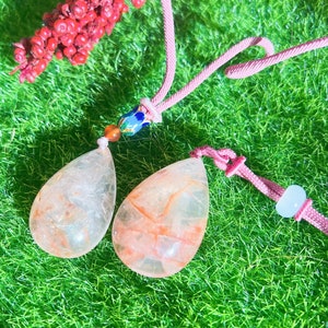 Hematoid Necklace | Pendant Nacklace | Natural Crystal Necklace | Teardrop Shaped Necklace | Womens Gift | Pick Your Style