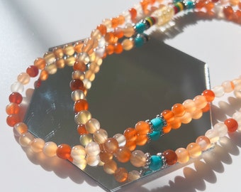 Agate Bracelet | Natural Gemstone Bracelet | Multi Stone Bracelet | Turquoise Bracelet | Crystal Bracelet | Beaded Necklace | Wrap Bracelet